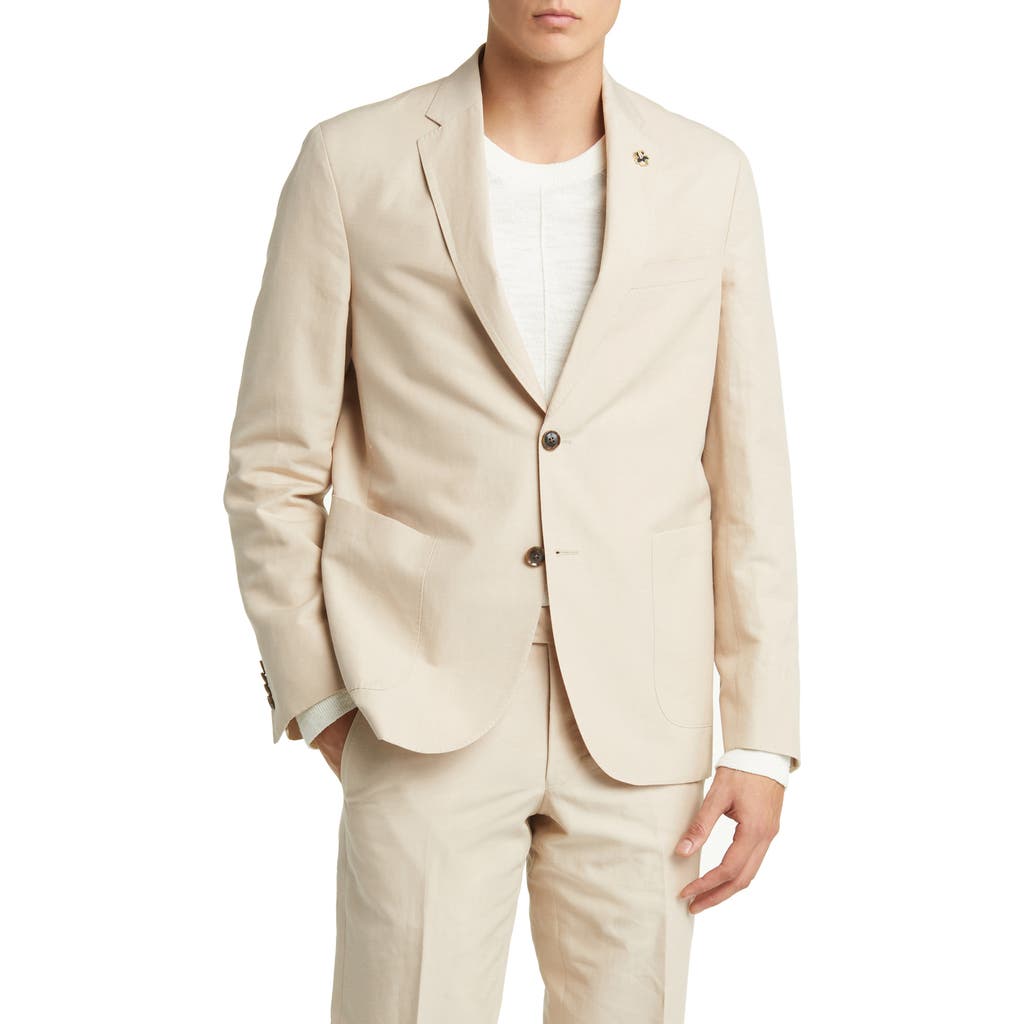Ted Baker London Tampa Slim Fit Linen & Cotton Sport Coat In Tan