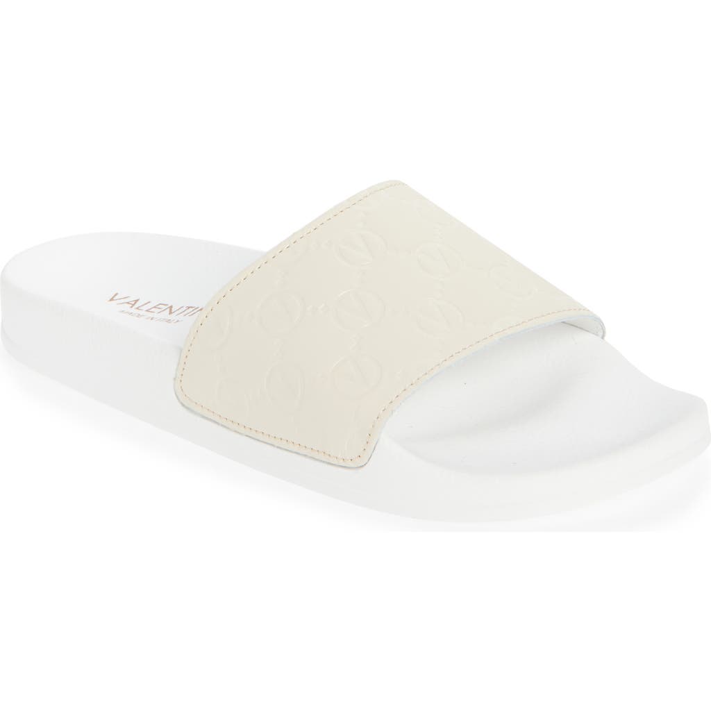 Valentino By Mario Valentino Eros Monogram Slide Sandal In Beige