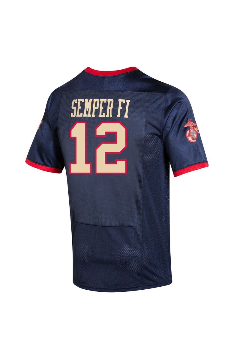 Under Armour Men's Under Armour #12 Navy Navy Midshipmen USMC Premier Special Game Replica Jersey, Alternate, color, 