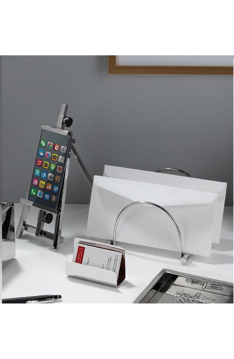 ROSELLI TRADING COMPANY Desk Organizer 3-Piece Set, Alternate, color, Silver