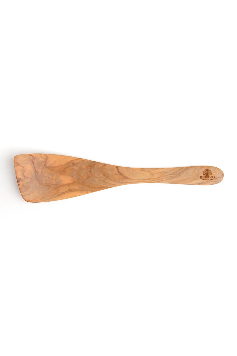 Handcrafted Olive Wood 13 Inch Curved Spatula, Alternate, color, Brown