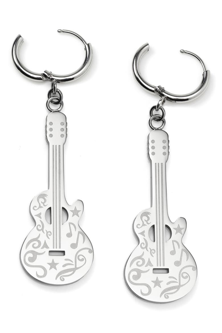 Grand Ole Opry Guitar Earrings, Alternate, color, SILVER