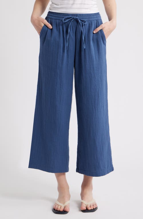 Caslonr Caslon(r) Wide Leg Crop Cotton Gauze Pants