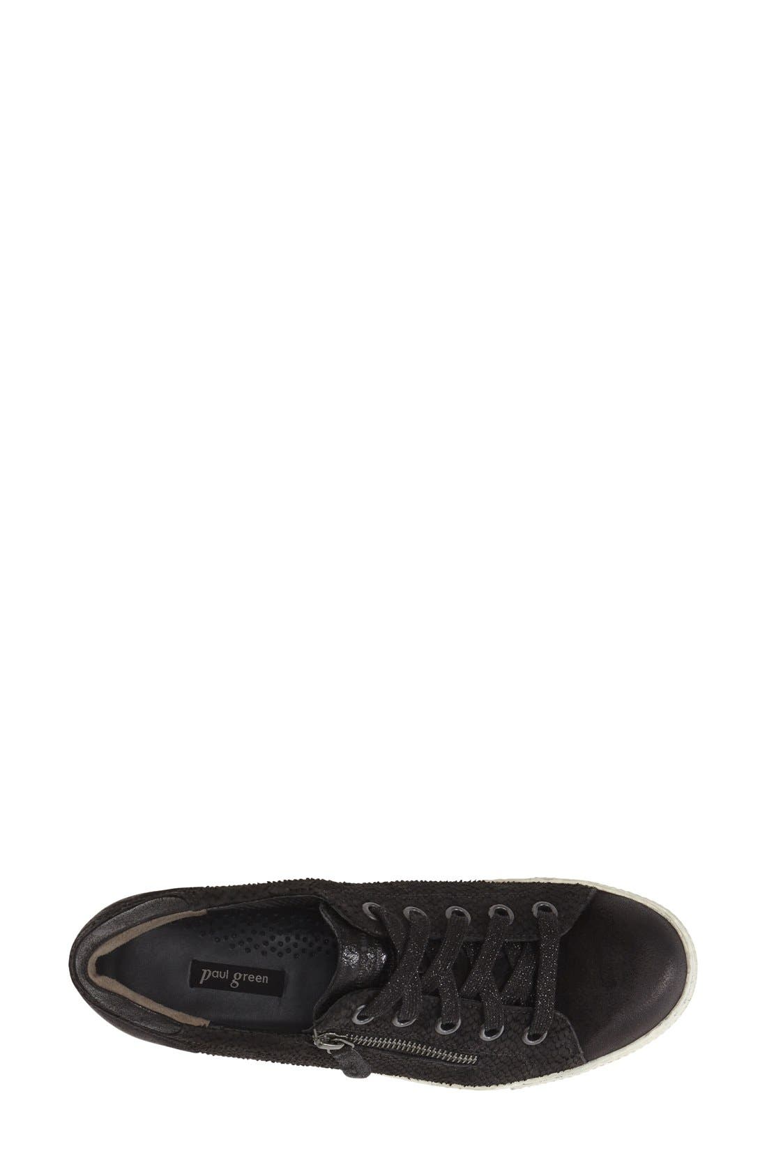 'Frannie' Zip Sneaker, Alternate, color, BLACK METALLIC COMBO