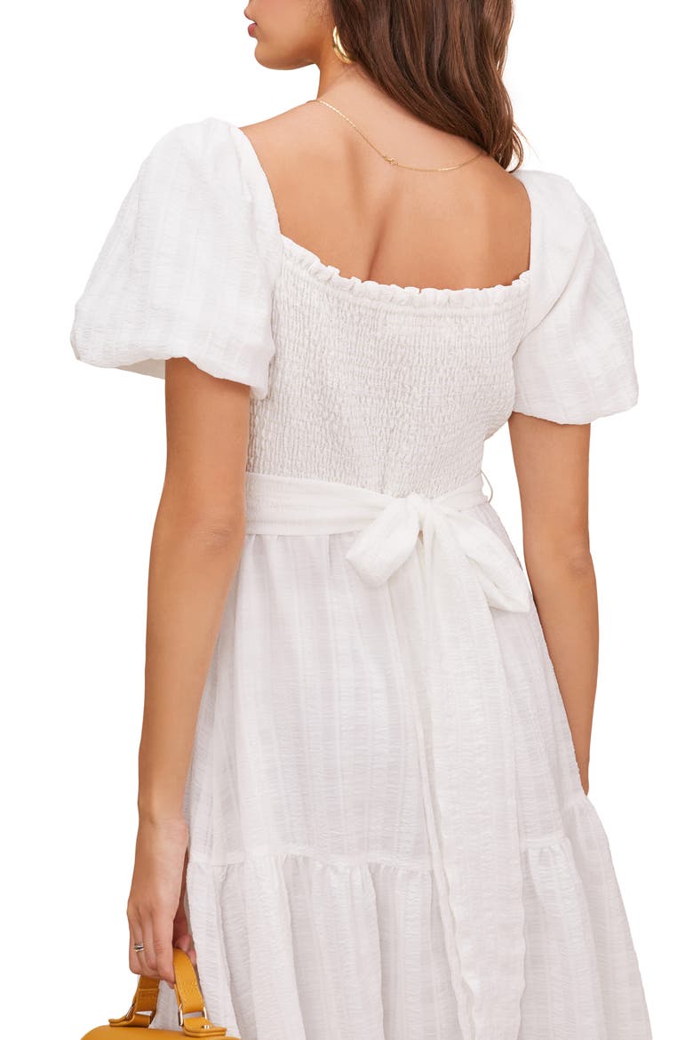 Sonnet Tie Back Midi Dress, Alternate, color, WHITE