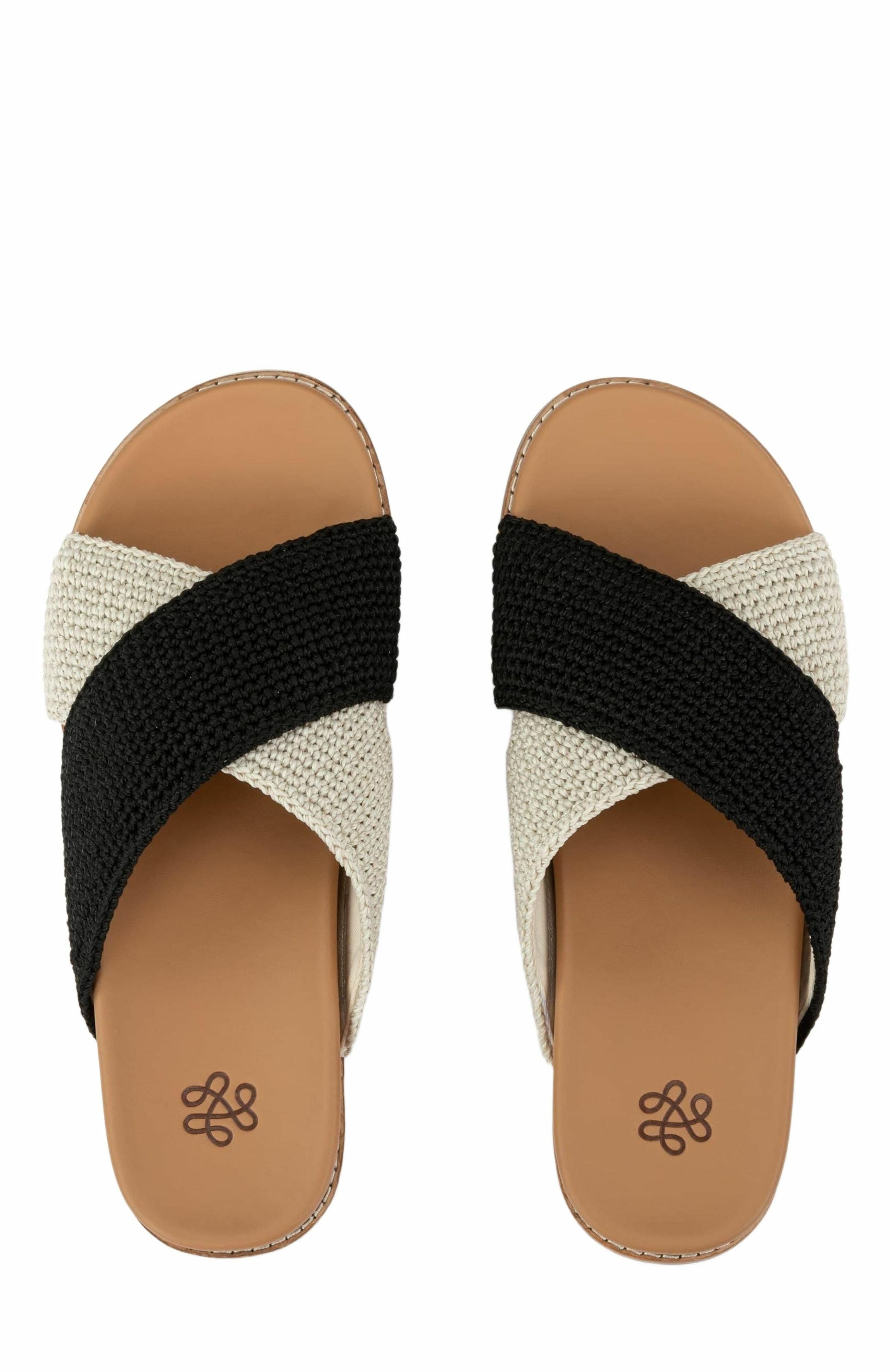 Penelope Slip On Sandal, Alternate, color, Black/Ecru Block