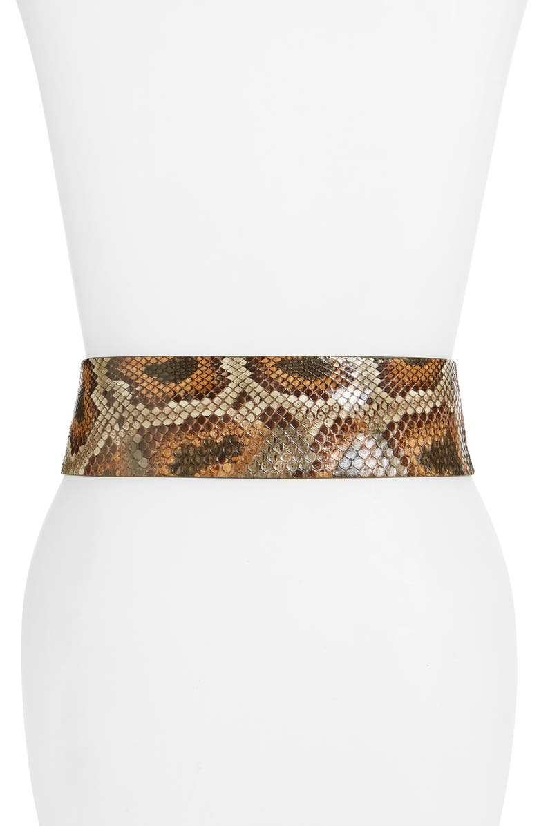 Brunello Cucinelli Genuine Python Belt, Alternate, color, 