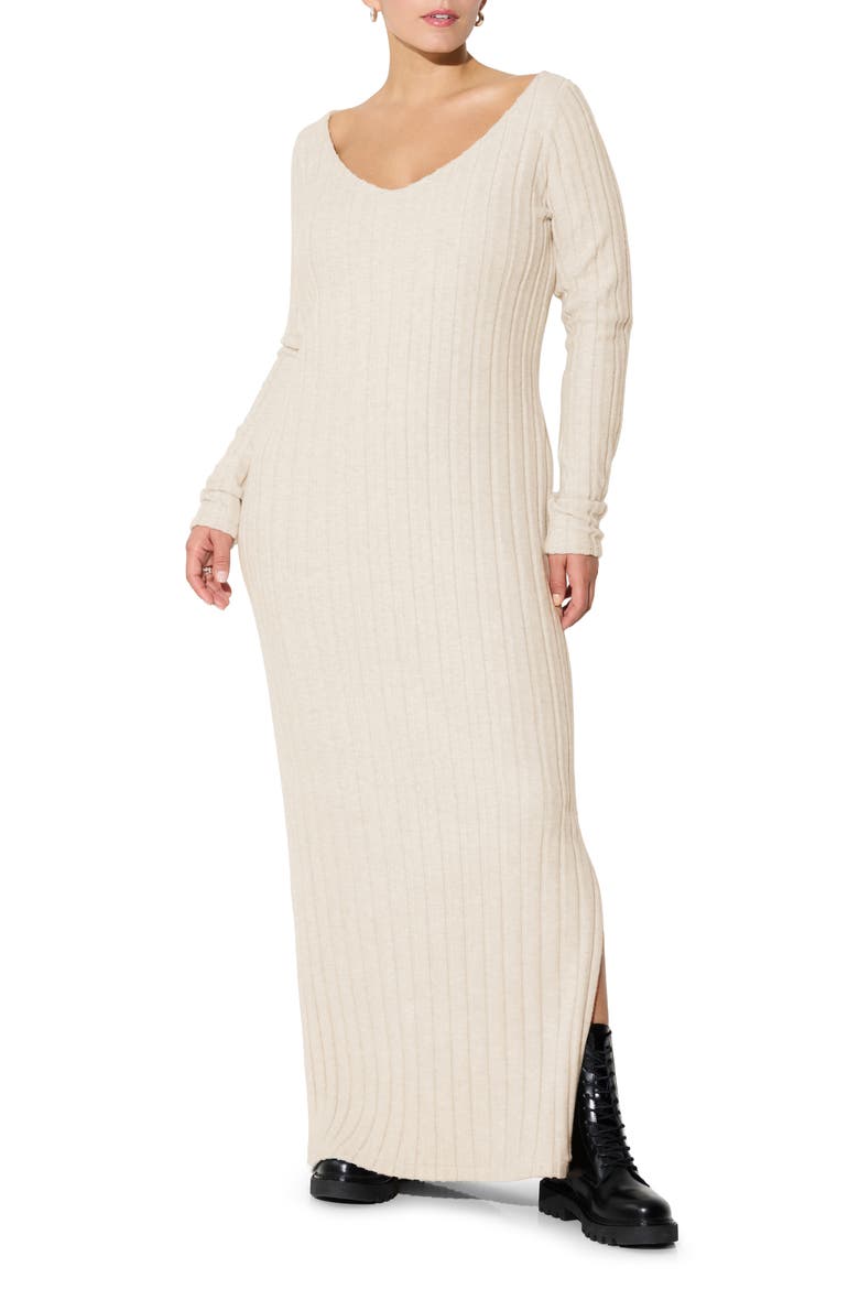 Penelope Long Sleeve Sweater Dress, Alternate, color, LIGHT BEIGE