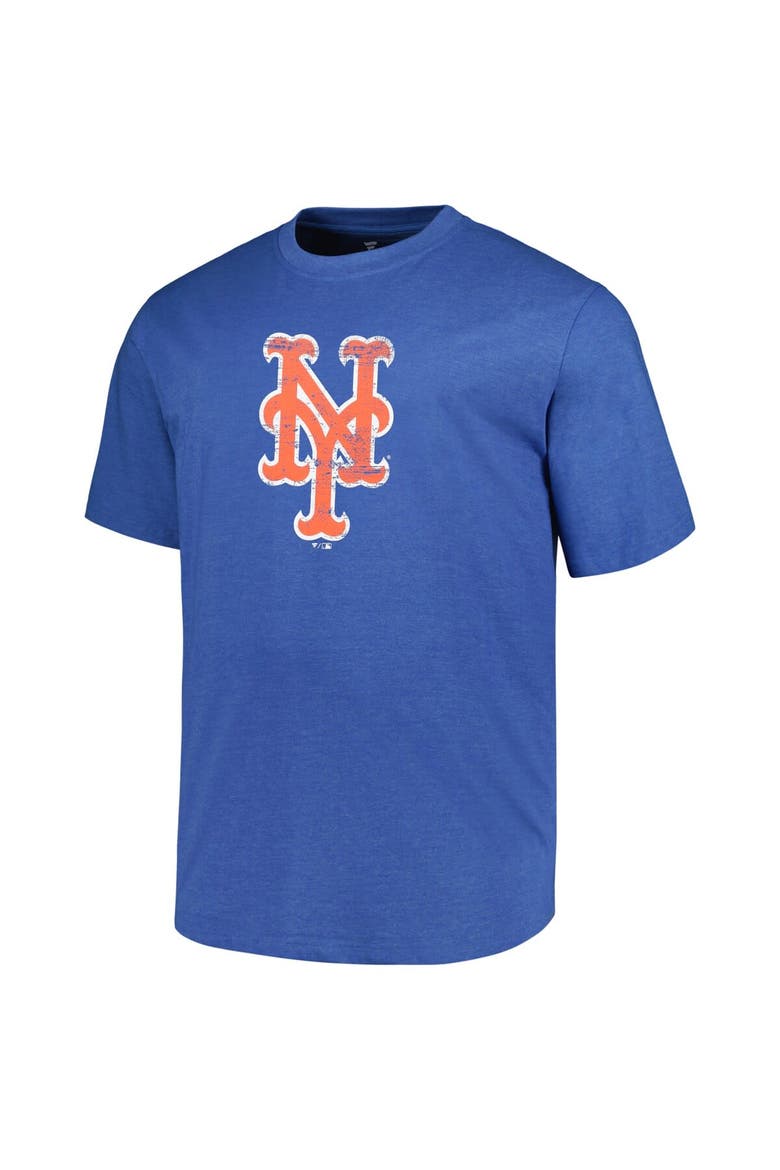 Men's Profile Heather Royal New York Mets Big & Tall Weathered Logo T-Shirt, Alternate, color, Heather Royal