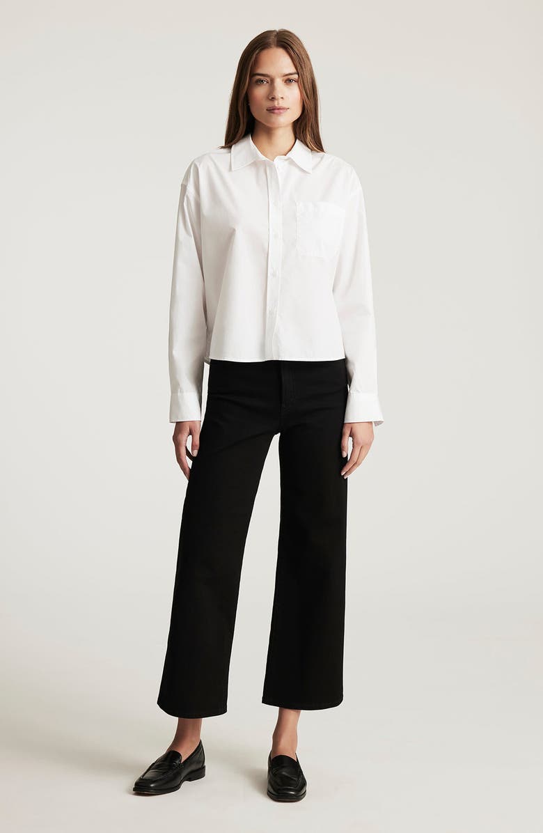 Mavi Jeans Long Sleeve Crop Cotton Button-Up Shirt, Alternate, color,