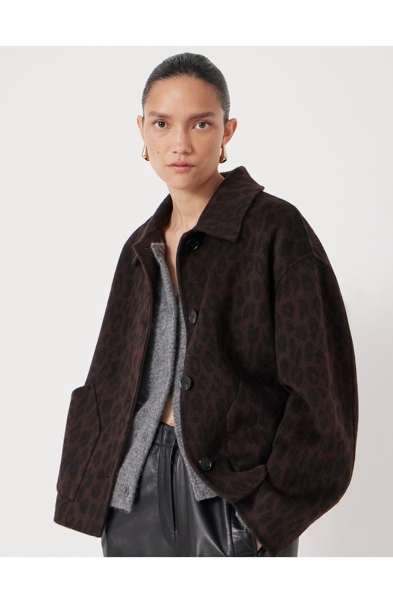 Hush Pure Wool Double Faced Jacket, Main, color, Brown Leopard