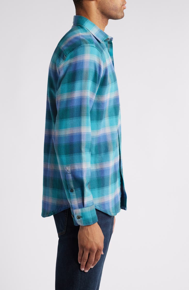 Tommy Bahama Canyon Beach Fireside Check Flannel Button-Up Shirt, Alternate, color, Seaway