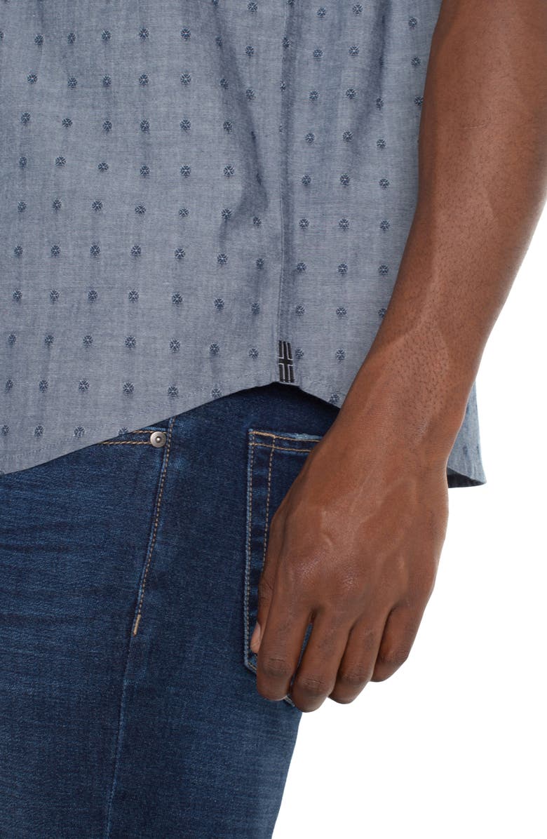 Liverpool Short Sleeve Chambray Button-Down Shirt, Alternate, color, 