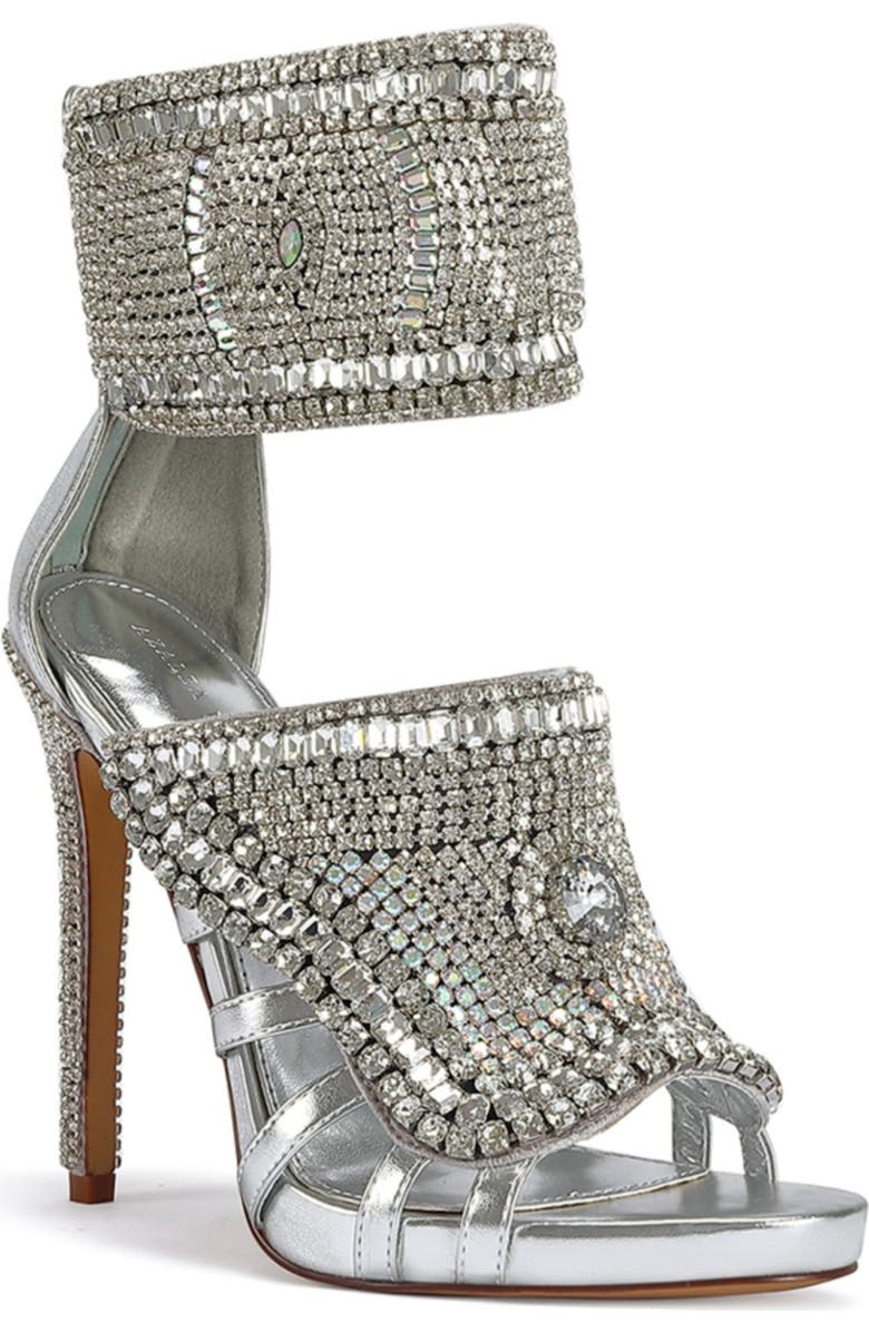 AZALEA WANG Grizzled Ankle Strap Sandal, Main, color,