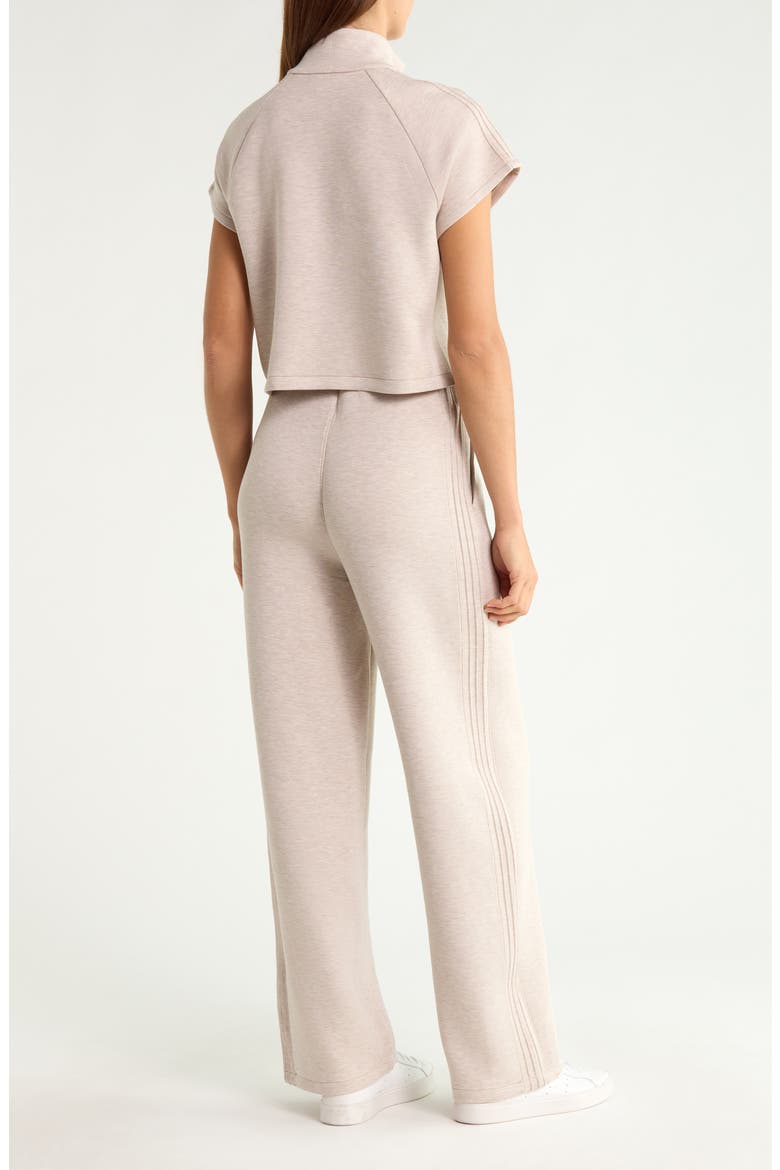 Pintuck Half Zip Jumpsuit, Alternate, color, BONE HEATHER