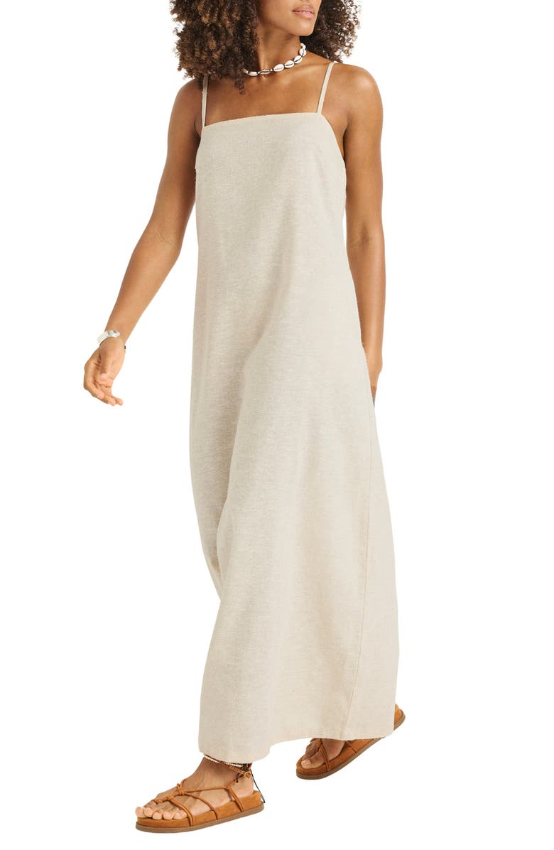 Vitamin A<sup>®</sup> Rhea Organic Cotton & Linen Blend Cover-Up Maxi Sundress, Alternate, color, Natural