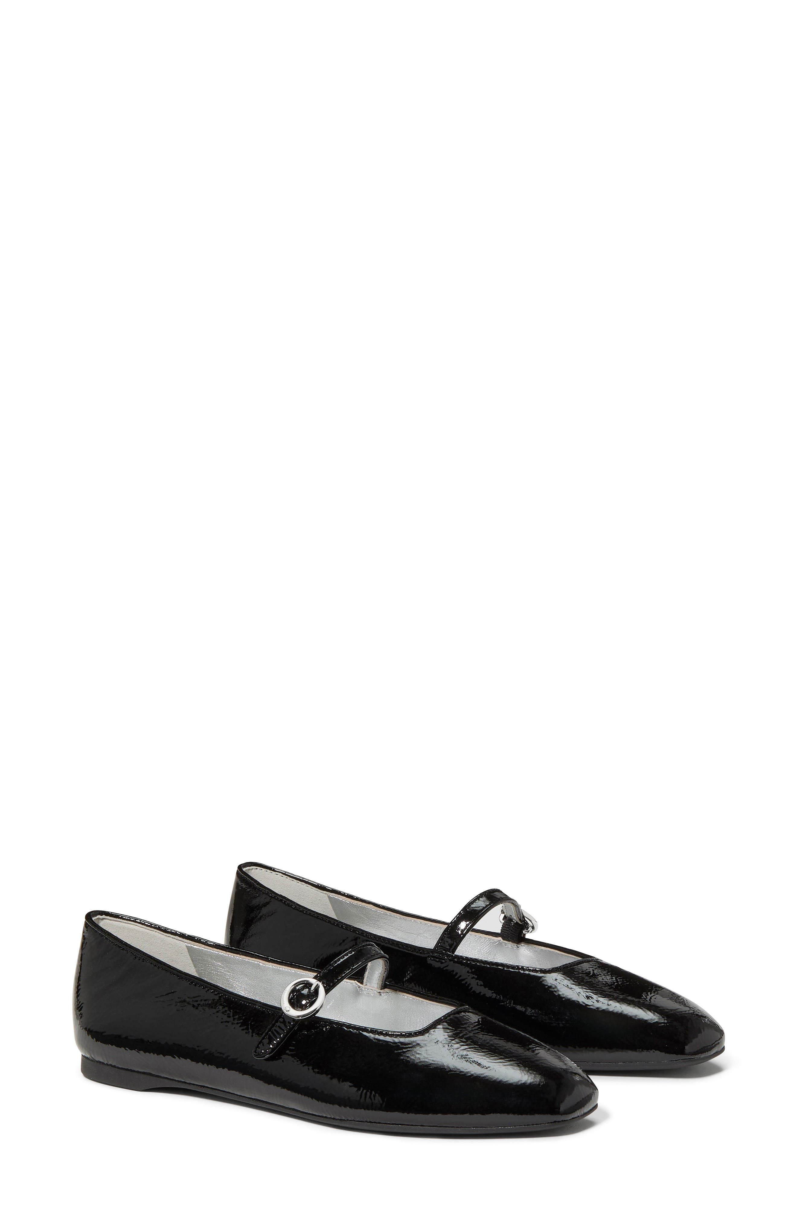 Kate Spade New York halo crinkled patent leather mary jane, Alternate, color, Black