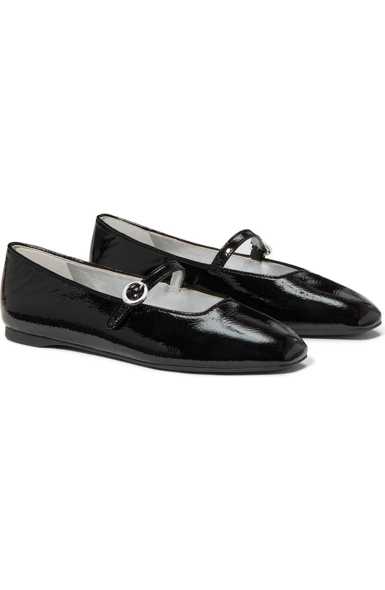 Kate Spade New York halo crinkled patent leather mary jane, Alternate, color, Black