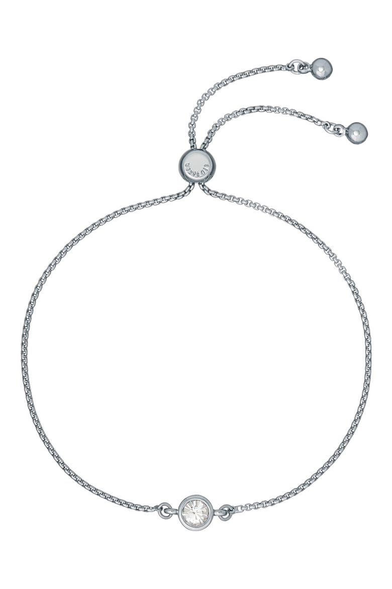 Sarsa Crystal Slider Bracelet, Main, color, SILVER TONE CLEAR CRYSTAL