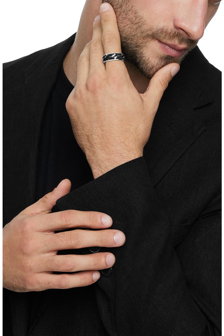Forged Carbon Band Ring in 18K White Gold, Alternate, color, WHITE GOLD/ FORGED CARBON
