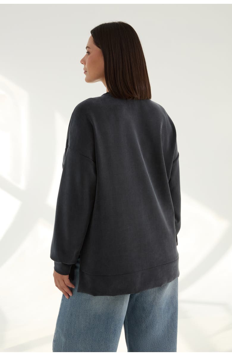 KADA The Cupro Oversized Crew Sweatshirt, Alternate, color, Ink