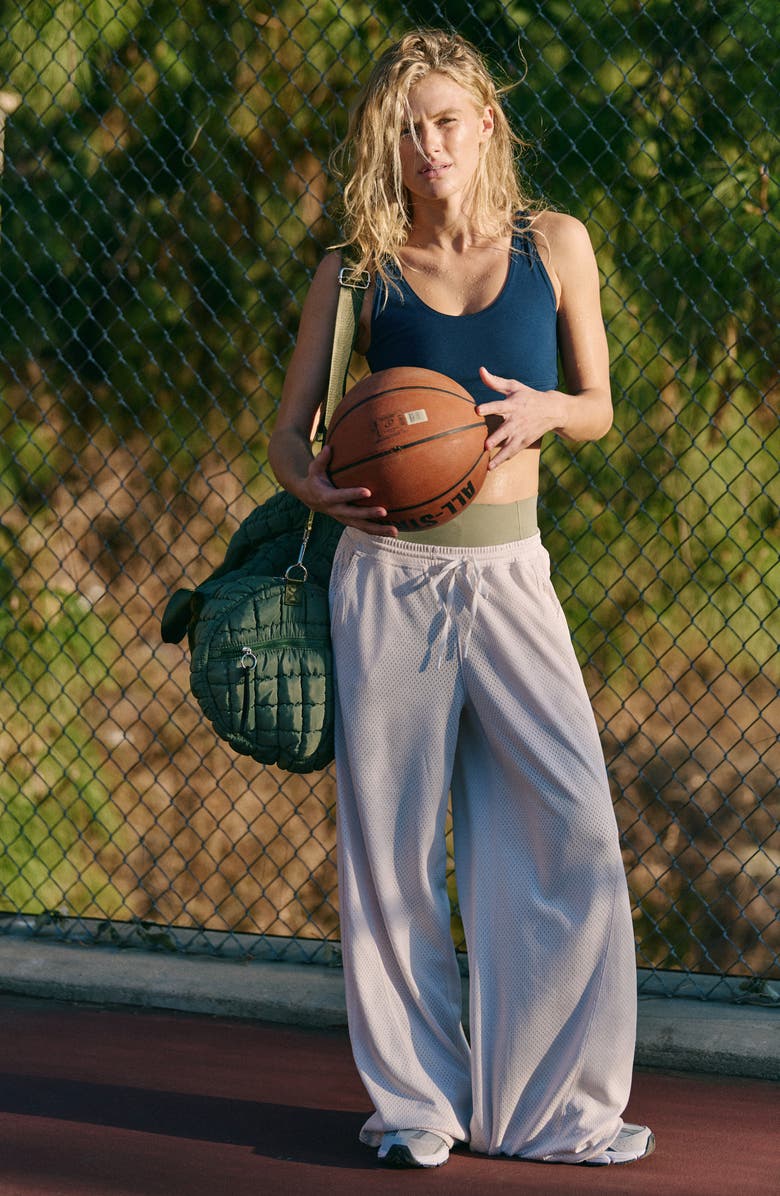 Free People FP Movement Overtime Wide Leg Mesh Pants, Main, color, Tofu