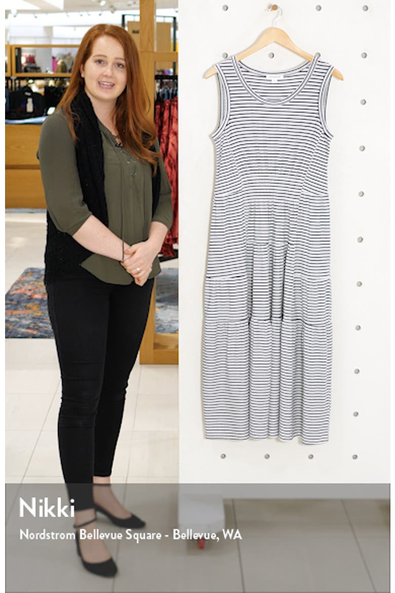 Kamala Stripe Tiered Jersey Midi Dress video