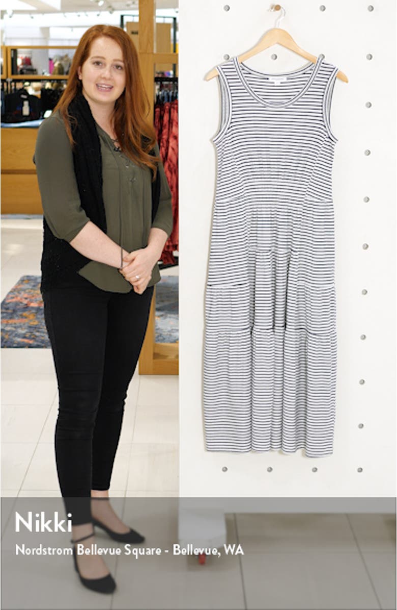 Kamala Stripe Tiered Jersey Midi Dress, sales video thumbnail