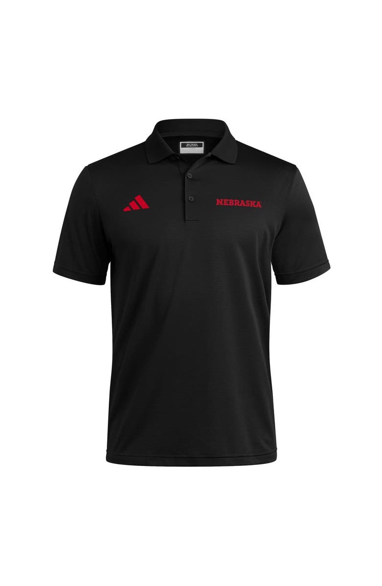 adidas Black Nebraska Huskers Ultimate 365 Ottoman Polo Shirt, Alternate, color, 