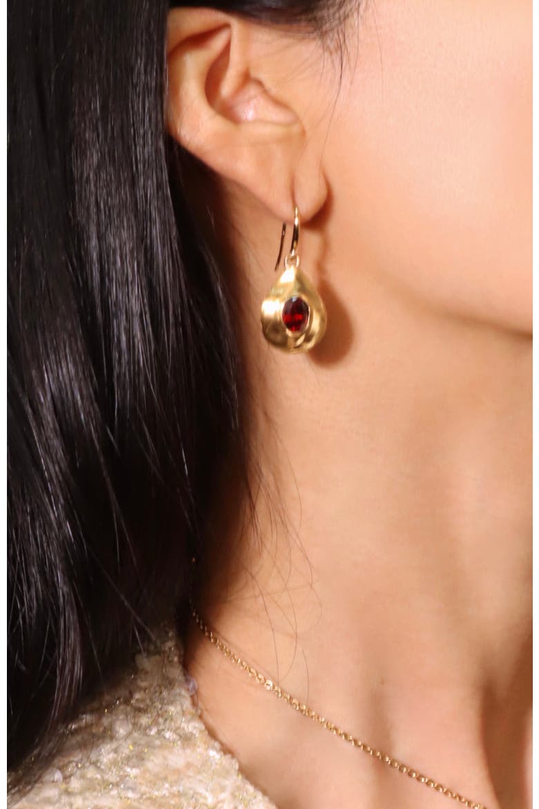 Fig Hook Earrings, Alternate, color, Red & Gold