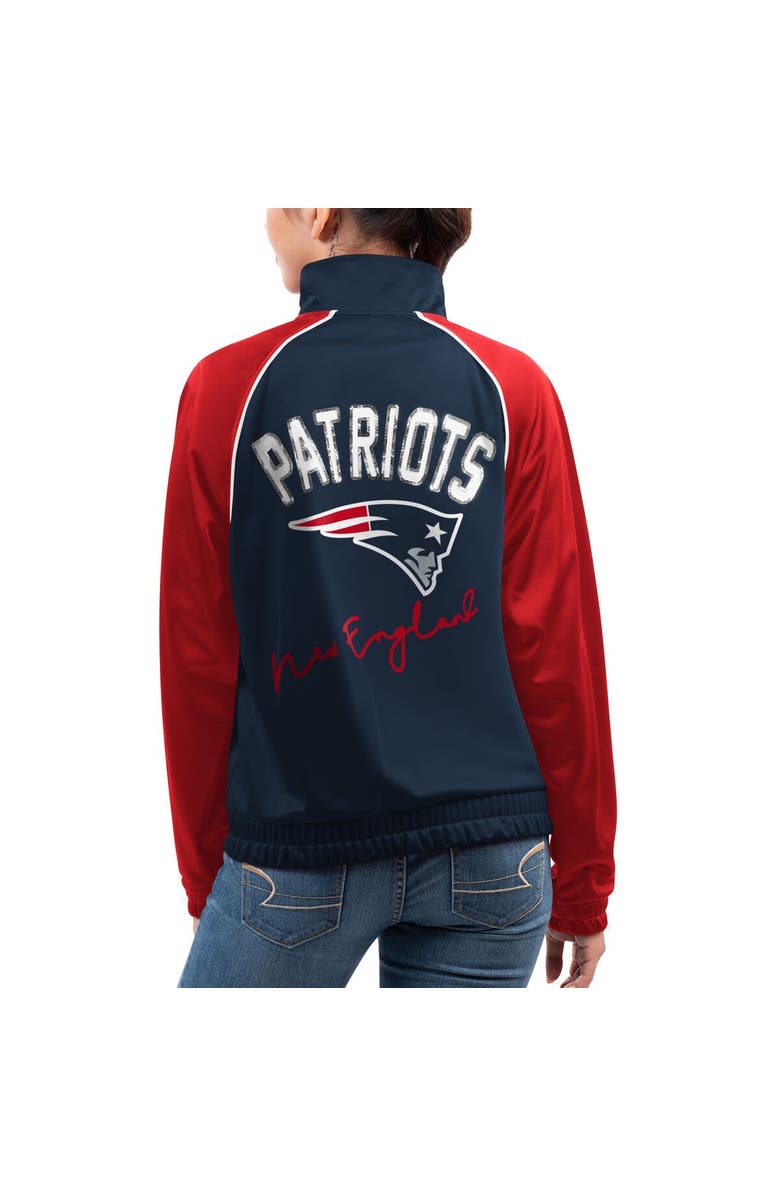 G-III 4HER BY CARL BANKS Women's G-III 4Her by Carl Banks Navy New England Patriots Showup Fashion Dolman Full-Zip Track Jacket, Alternate, color, Navy