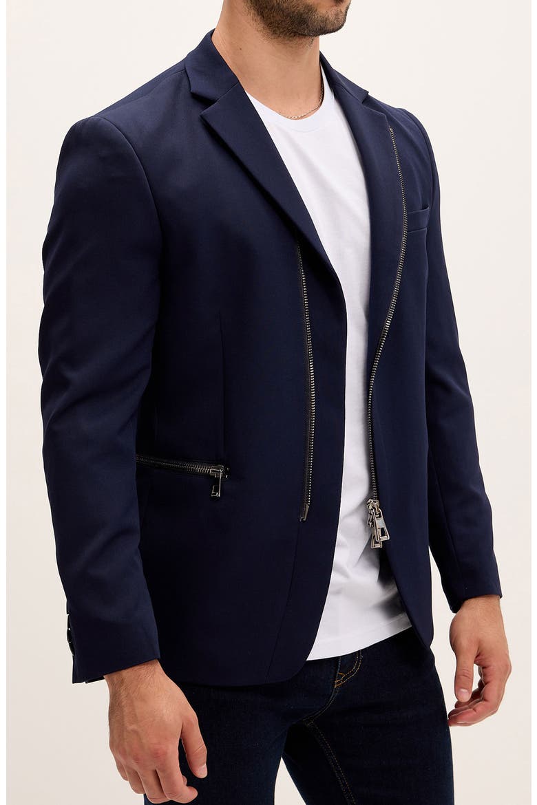 Everyday Two Way Zip Blazer, Alternate, color, NAVY