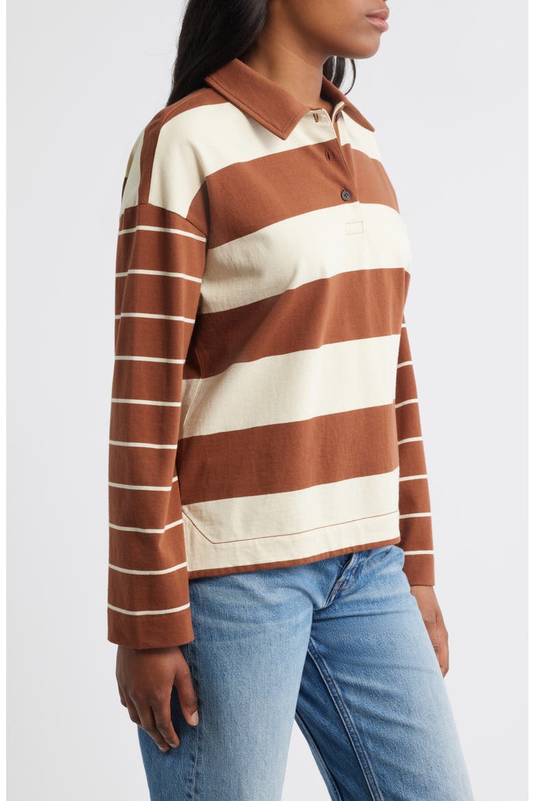Hannah Rugby Shirt, Alternate, color, CLIFFTOP BROWN