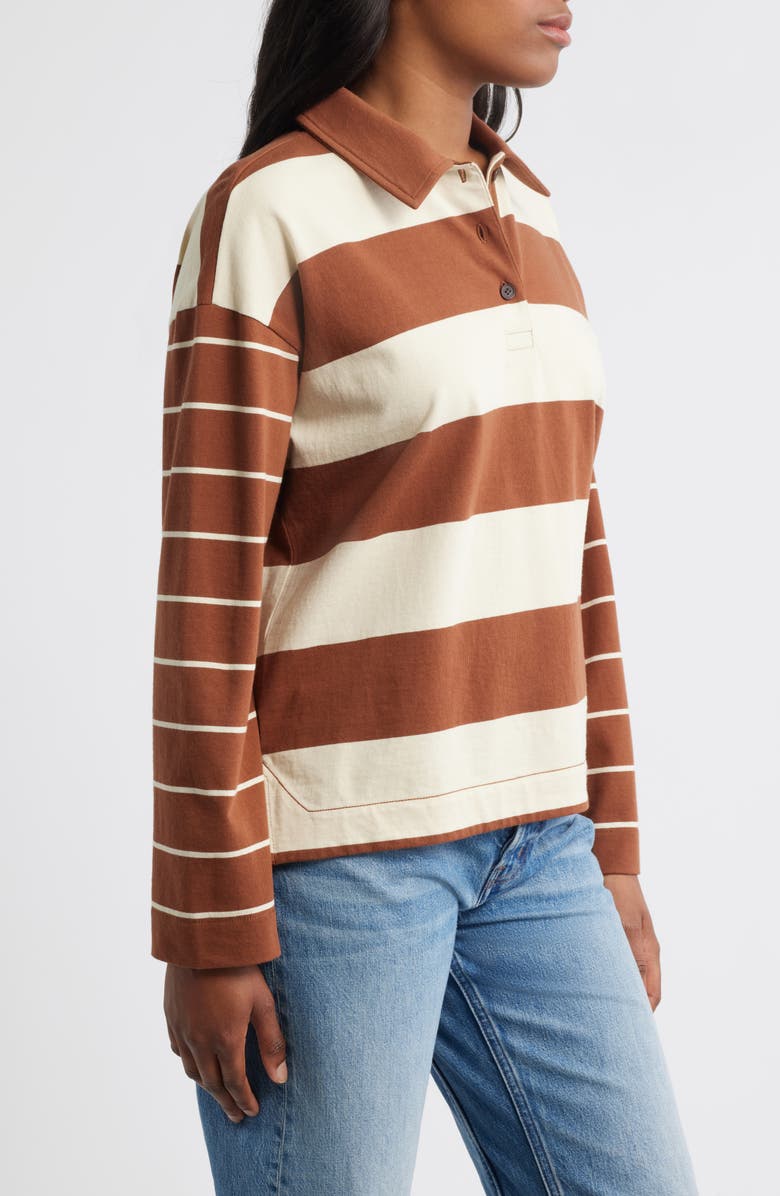 Madewell Hannah Rugby Shirt, Alternate, color, Clifftop Brown