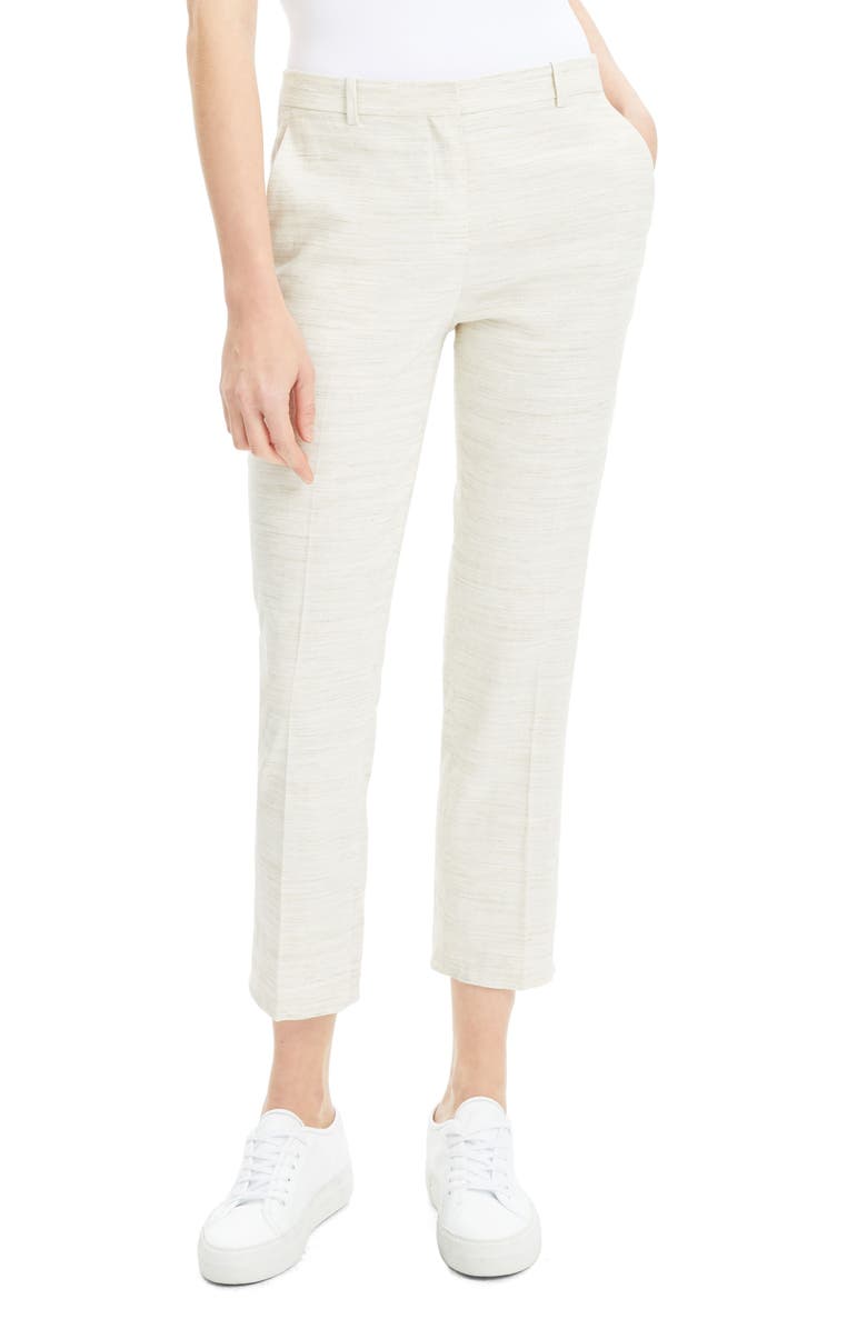 Theory Sharkskin Crunch Tailored Ankle Trousers, Main, color,
