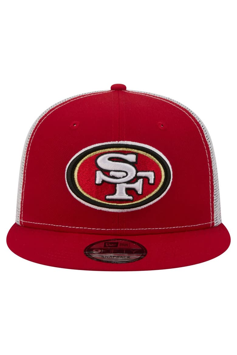 Men's New Era  Scarlet San Francisco 49ers Core Team 9FIFTY Trucker Snapback Hat, Alternate, color, Scarlet