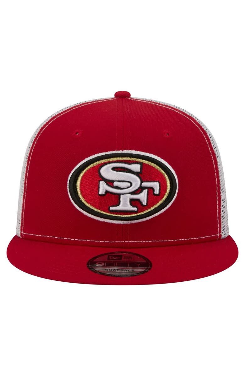 New Era Men's New Era  Scarlet San Francisco 49ers Core Team 9FIFTY Trucker Snapback Hat, Alternate, color, Scarlet