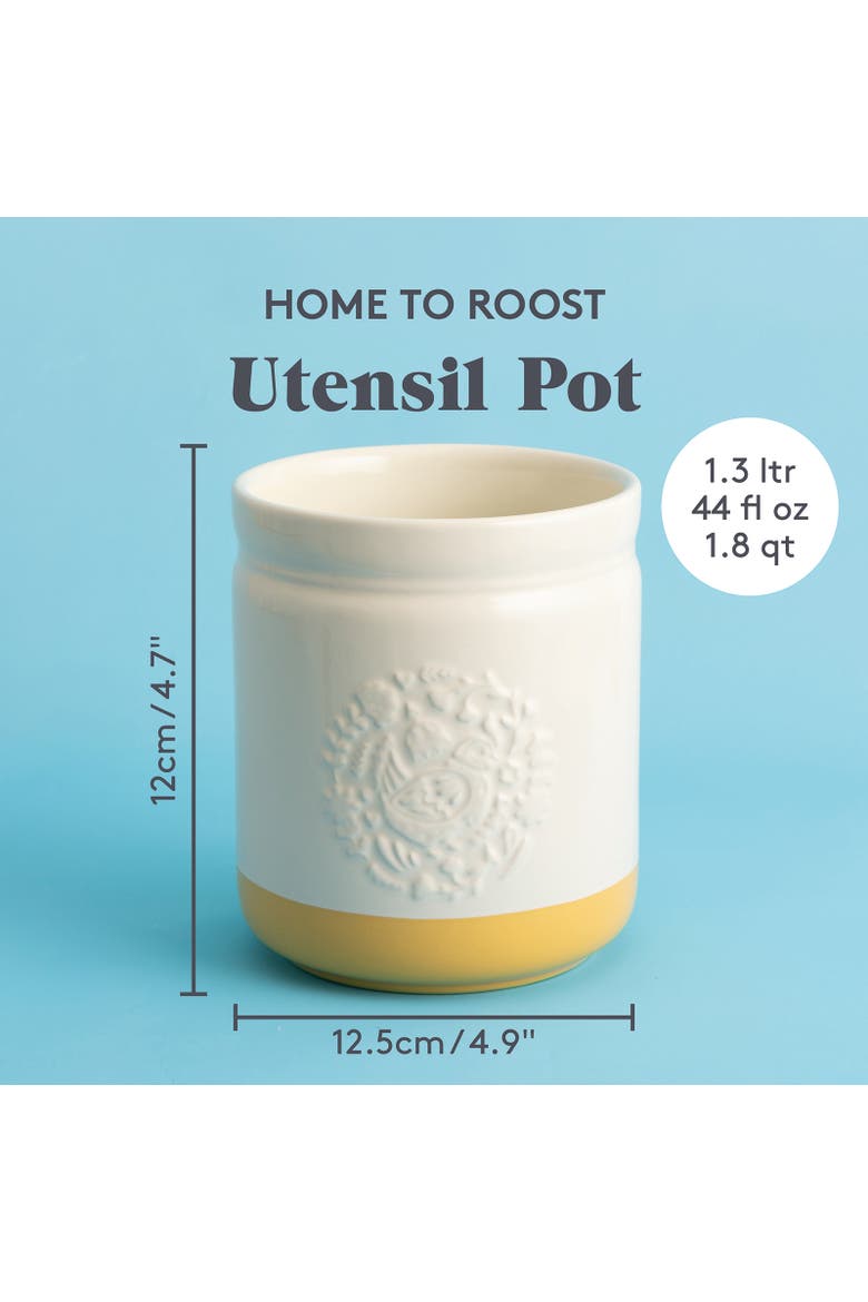 Home to Roost Utensil Crock, 6" x 5", Alternate, color, Yellow