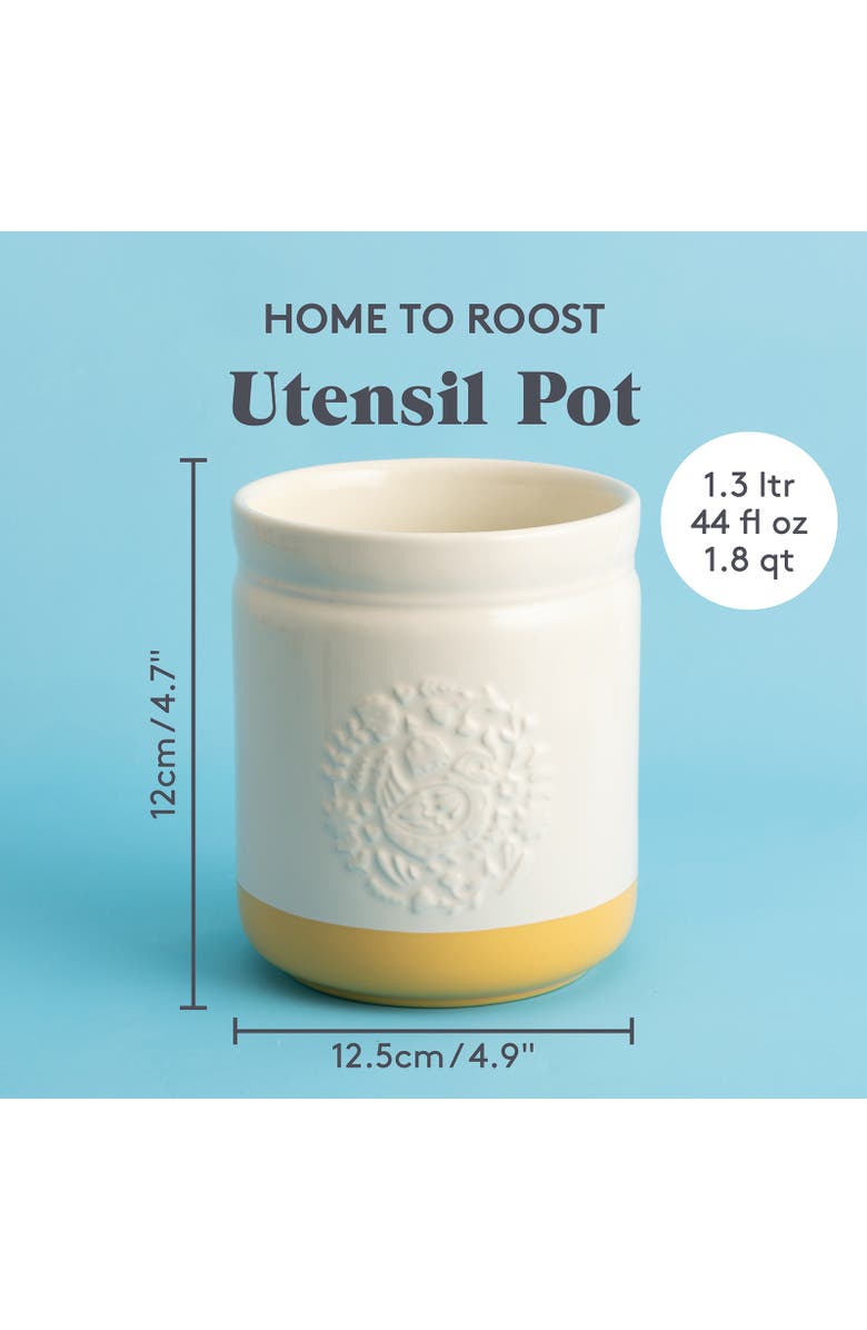 MASON CASH Home to Roost Utensil Crock, 6" x 5", Alternate, color, Yellow