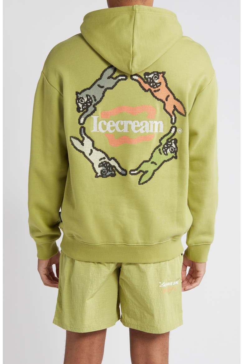 Embroidered Cotton Graphic Hoodie, Alternate, color, FERN
