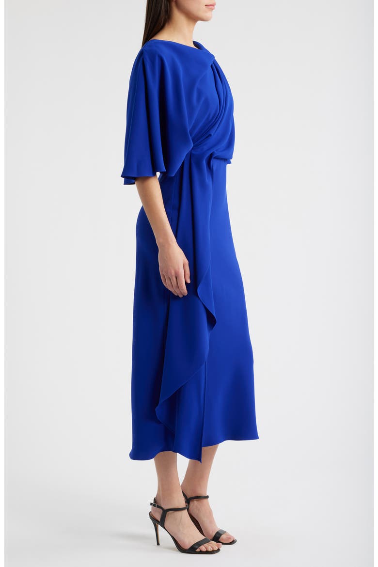 Drape Bodice Cocktail Dress, Alternate, color, COBALT