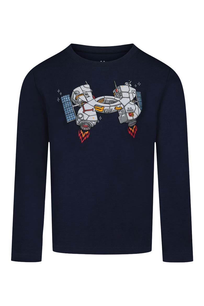 Kids' Logo Satellite Stretch Cotton Blend Graphic T-Shirt, Main, color, MIDNIGHT NAVY