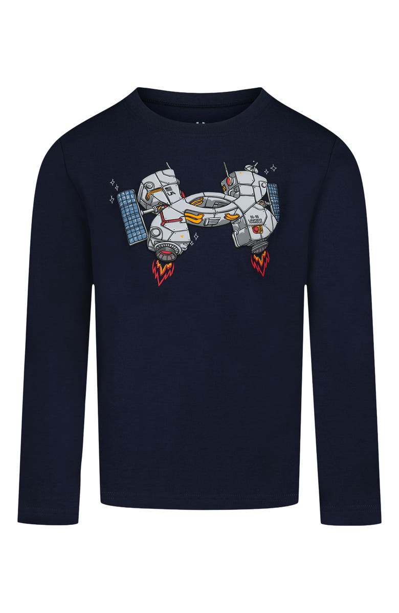Under Armour Kids' Logo Satellite Stretch Cotton Blend Graphic T-Shirt, Main, color, Midnight Navy