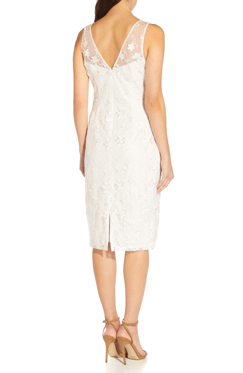 Adrianna Papell Floral Embroidered Sheath Dress, Alternate, color, 