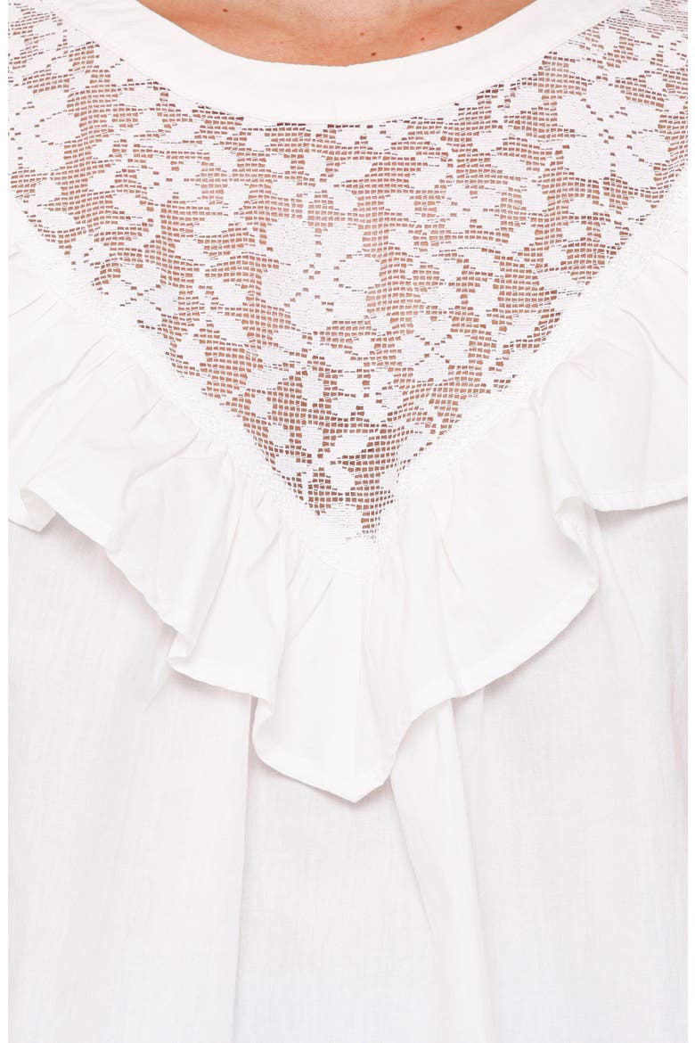 Kiran Ruffle Poplin Top, Alternate, color, WHITE