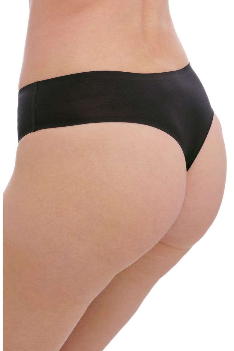 Smoothease Invisible Stretch Thong, Alternate, color, BLACK