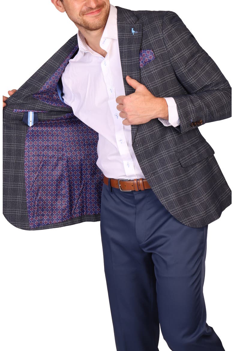 Modern Fit Glen Plaid Mèlange Sport Coat, Alternate, color, CHARCOAL