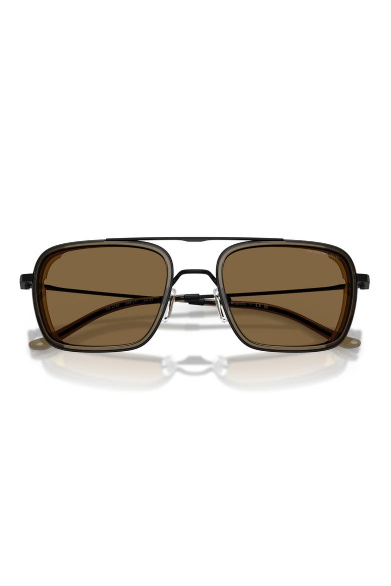 54mm Square Sunglasses, Alternate, color, MATTE BLACK / DARK GREEN
