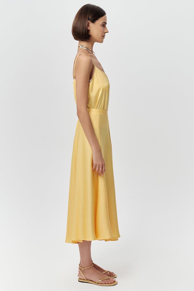 Aundray Fitted Concealed Zipper Flared Midi Skirt, Alternate, color, Yellow