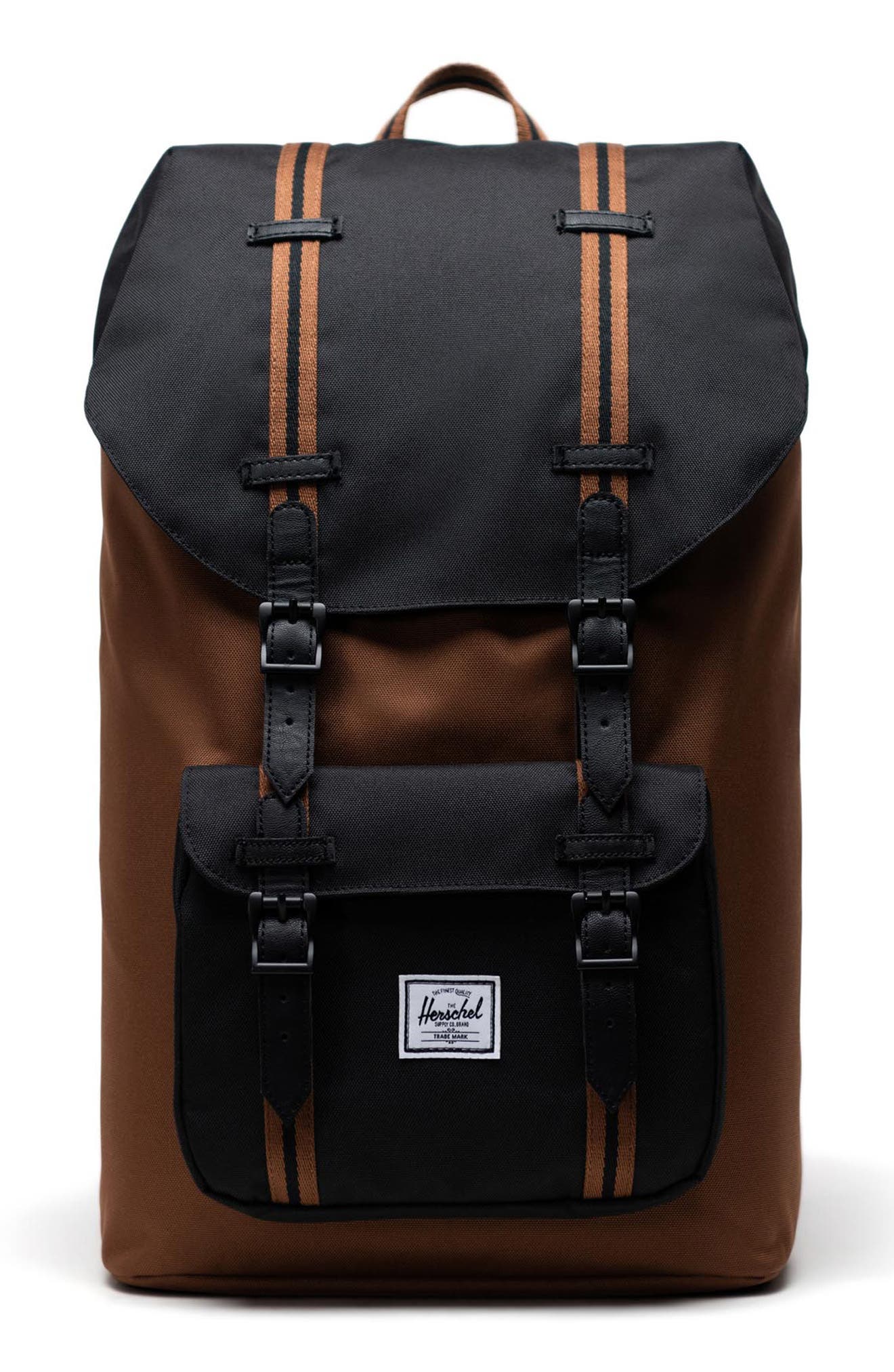 Little America Backpack, Main, color, SADDLE/ BLACK